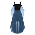 thumbnail image 4 of Robes Style Gothique pour Femmes Grande Taille Robe Midi Élégante avec Manches Évasées en Chiffon Tenue de Soirée Ourlet Irrégulier, 4 of 5