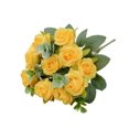 thumbnail image 1 of Wdhugt Yellow Artificial Flowers Bouquets For Home Weddings Decorative Fake Money Roses Bunch Plastic Fabric Floral Arrangement Gift Home Party Decor Yellow, 1 of 7