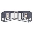 thumbnail image 1 of vidaXL Outdoor Rabbit Hutch with Run Grey and White Solid Fir Wood, 1 of 5