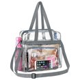 thumbnail image 1 of Fashion Transparent Handbag Tote Bag, Large Capacity Multifunctional Crossbody Bag, Clear Shoulder Bag, PVC Storage Pouch & Handbag & Purse with Zipper for Outdoor Travel Concerts Stadium, 1 of 6