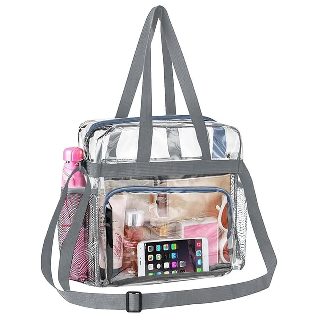 Fashion Transparent Handbag Tote Bag, Large Capacity Multifunctional Crossbody Bag, Clear Shoulder Bag, PVC Storage Pouch & Handbag & Purse with Zipper for Outdoor Travel Concerts Stadium
