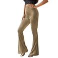 thumbnail image 3 of Wangsaura Women's Bootcut Yoga Pants Tummy Control Bootleg Velvet Sweatpants, 3 of 6