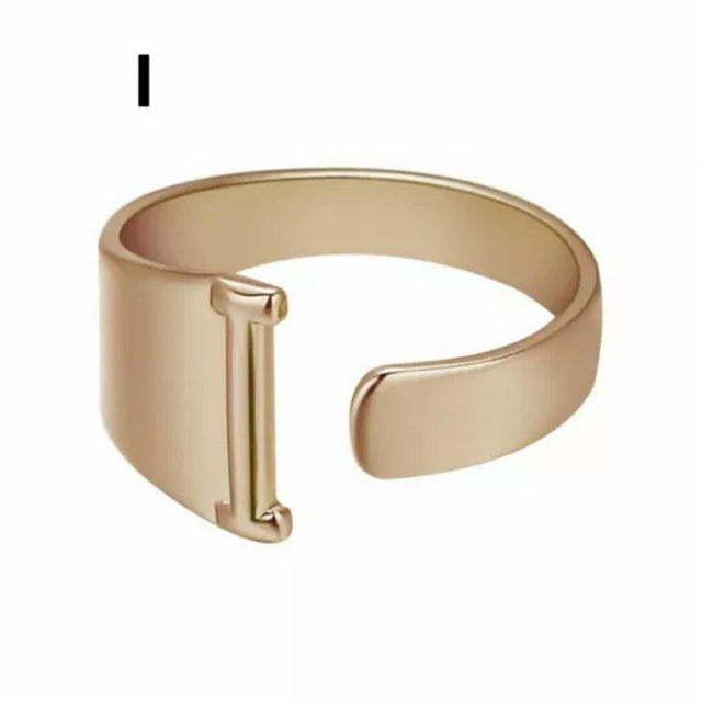 CUITING Fashion Adjustable Initial Alphabet Letter A-Z Ring Finger Rings Women Jewellery-Silver C