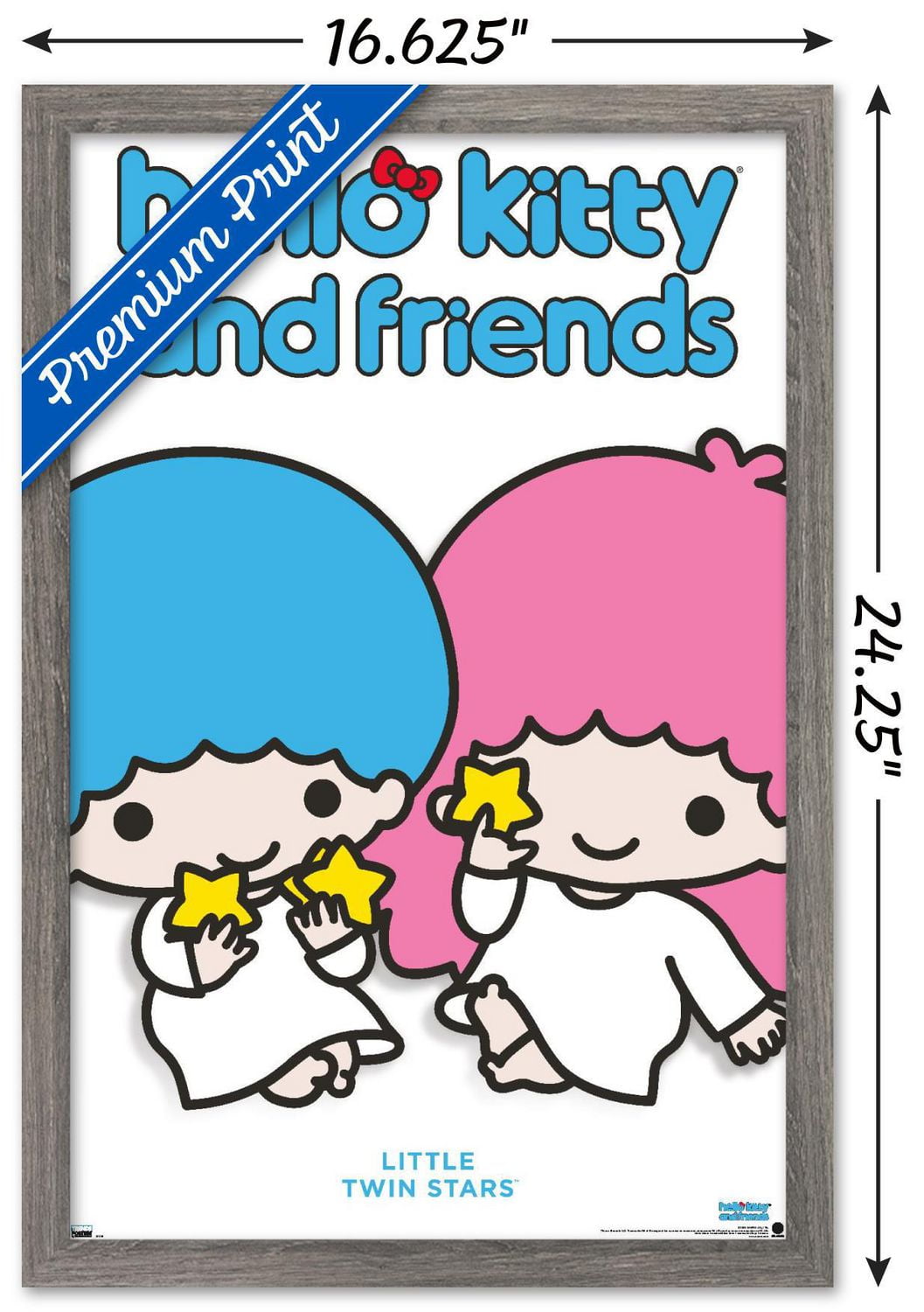 Hello Kitty and Friends: Hello - Little Twin Stars Feature Series Wall Poster with Pushpins, 22.375" x 34"