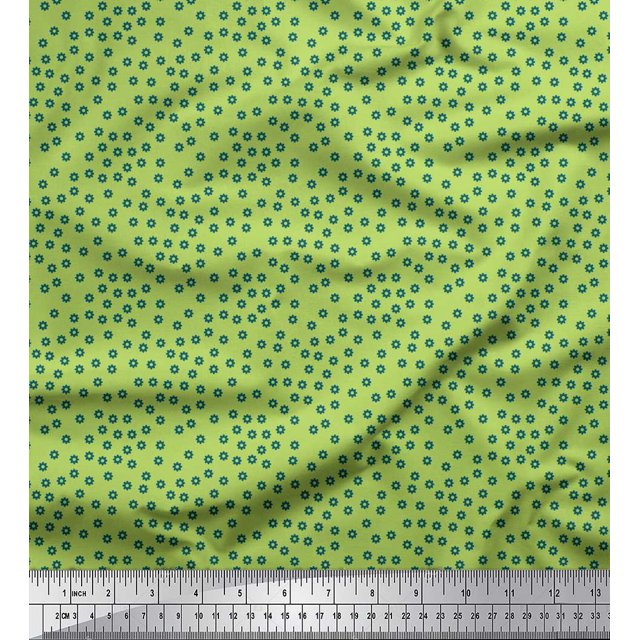 Soimoi Polyester Crepe Fabric Gear Parts Shirting Print Fabric by The Yard 42 Inch Wide