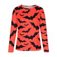 thumbnail image 3 of 2023 Chandail à Capuchon Surdimensionné pour Femmes Classique Imprimé d'Halloween Col Rond Manches Longues Chandail Ample Hauts Costumes d'Halloween/Noël Rabais de 50 % Liquidation, 3 of 4
