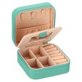 thumbnail image 1 of Unique Bargains Travel Jewelry Case, Small Jewelry Organizer Portable Mini Jewelry Box with Mirror Square Style 1, Green, 1 of 5