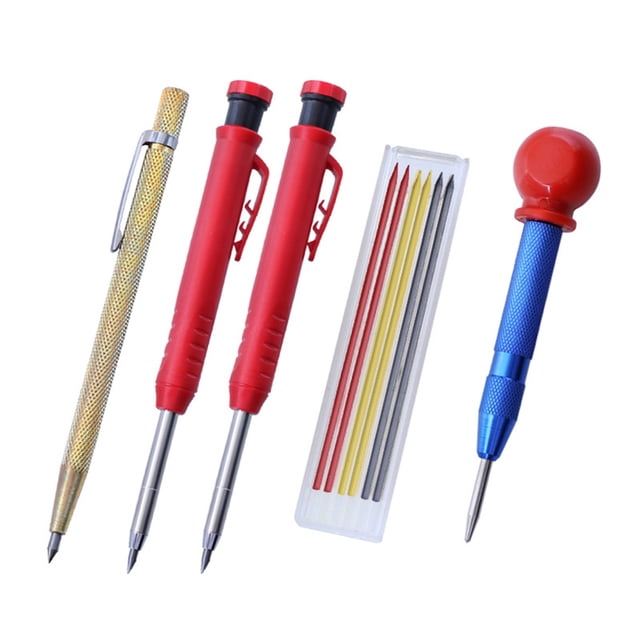 Transemion 12Pcs Carpenter Mark Pencil Refill Replacement Mechanical Pencils Refill Type 3