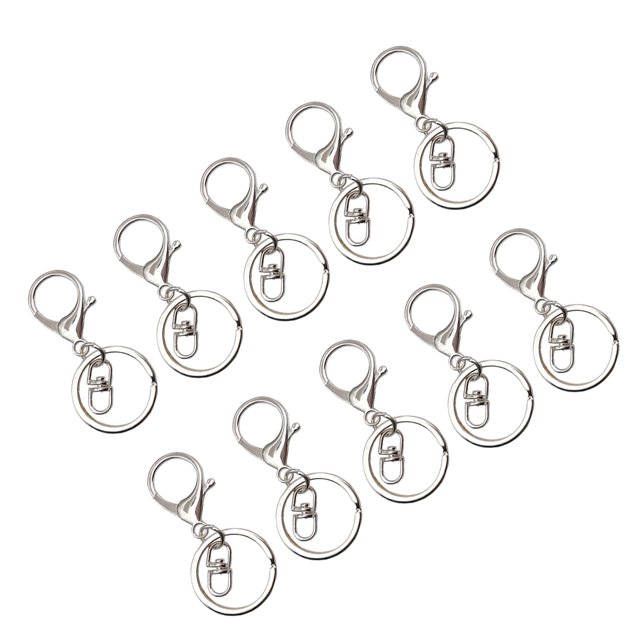 Maytalsory 10pcs Metal Carabiners Lobster Claw For Keychain - Strong And Functional Accessories For Easy Key Bright silver 1Set