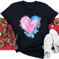 thumbnail image 2 of Diufon Hauts de la Saint-Valentin pour Femmes Décontracté Tendance Manches Courtes Col Rond Chemisier Imprimé Graphique Mignon, 2 of 5
