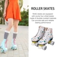 thumbnail image 3 of White Graffiti Roller Skates For Kids And Adults With Front Support Column And Breathable Design, 3 of 8
