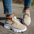 thumbnail image 3 of Womens Chunky Walking Shoes Comfortable Arch Support Orthopedic Woven Non Slip Jogging Work Fashion Sneakers, 3 of 5