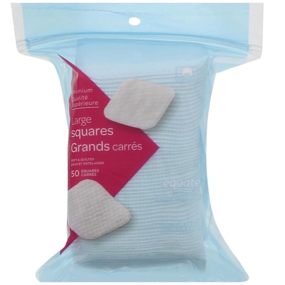 Equate Beauty Premium Large Squares, 50ct