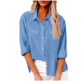 thumbnail image 1 of Yuyuzo Womens Button down Shirts Cotton Linen Fall Loose Casual Long Sleeve Solid Color Blouses, 1 of 5