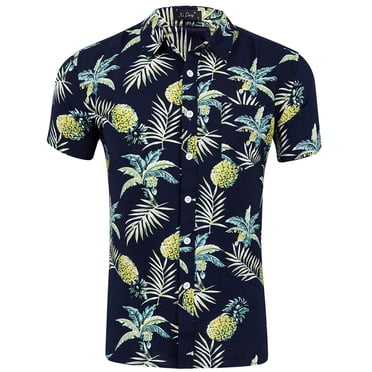 CEHVOM Chemise d'Été pour Homme en Coton Grande Taille à Manches Courtes à Imprimé Hawaïen pour Homme