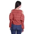 thumbnail image 4 of Moomaya Cold Shoulder Tops Shirts For Women Button Down Long Ruffle Sleeve Top, 4 of 4