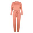 thumbnail image 3 of Yuyuzo Womens Casual Solid Color Set Sweatsuit Pullover Jogger Pants Two Piece Outfit Tracksuits, 3 of 6