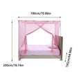 thumbnail image 3 of Fiudx Moustiquaire de Lit / Auvent à Ouverture Latérale Rose / Maille en Polyester 200x180x165 cm / Protection Intérieure Extérieure pour Lits Simple, 3 of 6