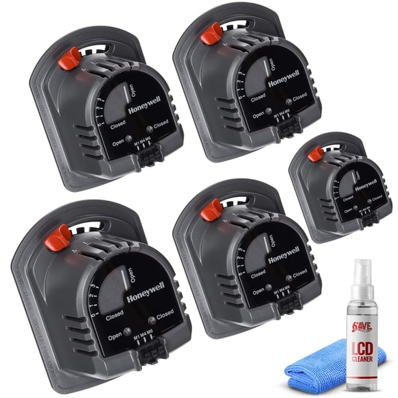 5-Pack Honeywell M847D-ZONE/U Replacement Motor for Ard and Zd Zone Dampers, 24V + LCD Cleaner