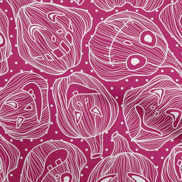 oneOone Polyester Spandex Magenta Fabric Halloween Sewing Craft Projects Fabric Prints By Yard 56 Inch Wide