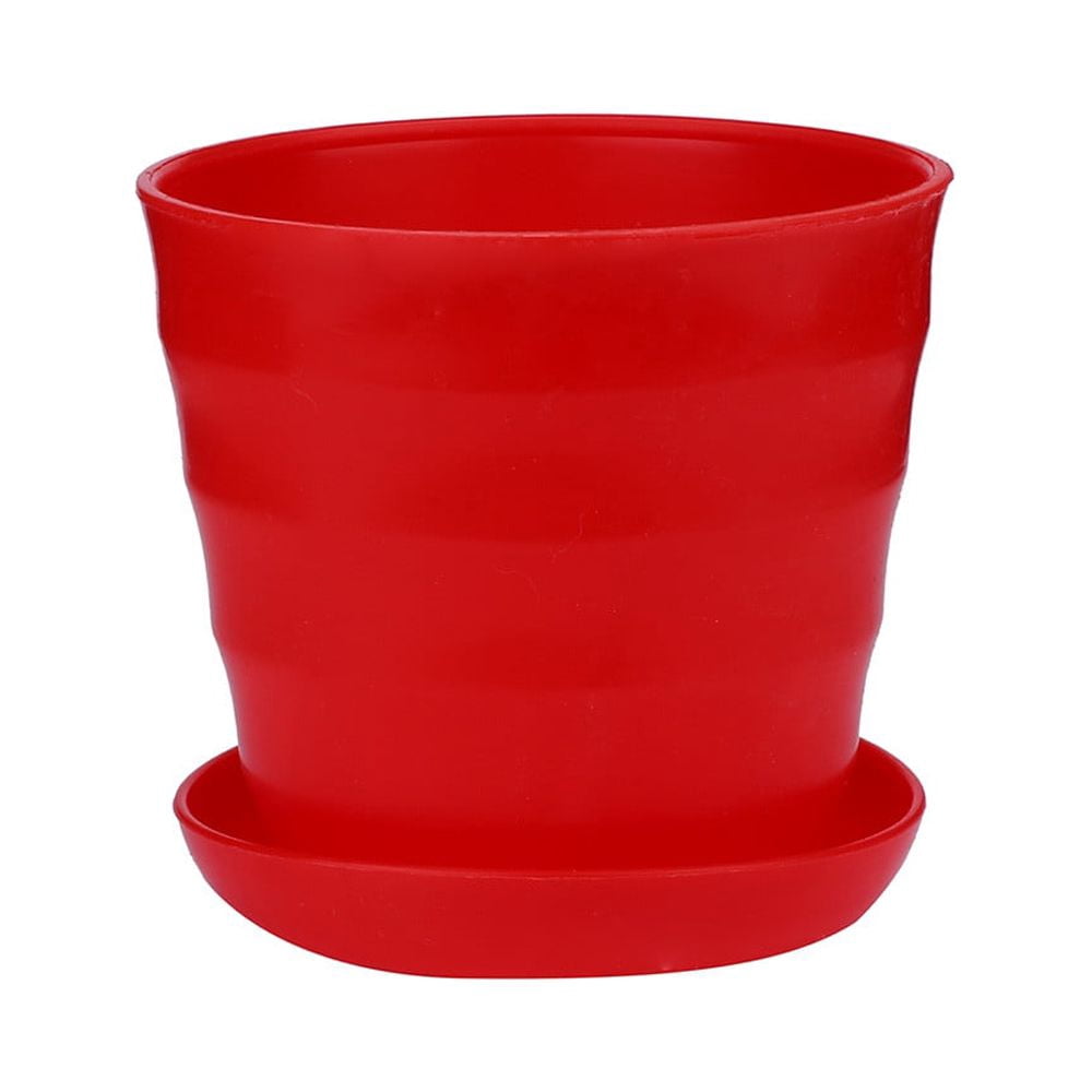 Utopia Home - Plant Pots with Drainage - Home Decor Flower Pots for Indoor Planter - Plastic Planters, Cactus, Succulents Pot - Red