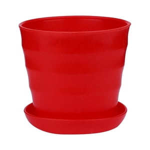 Utopia Home - Plant Pots with Drainage - Home Decor Flower Pots for Indoor Planter - Plastic Planters, Cactus, Succulents Pot - Red