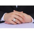 thumbnail image 3 of RYLOS Men's Rings 14K White Gold Rings Classic Designer Style 9X7MM Oval Gemstone & Diamond Ring Opal October Birthstone Rings For Men Size 10, 3 of 7