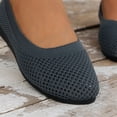 thumbnail image 4 of Dakaela Ballerines pour Femmes à Bout Rond en Tricot à Enfiler Ballerines de Marche Mocassins à Petit Talon Compensé Gris 7,5, 4 of 8