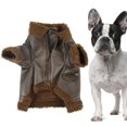 thumbnail image 1 of Dog Leather Jacket, Waterproof Dog Jacket Coat Windproof Warm  for Outdoor for Winter M, 1 of 8
