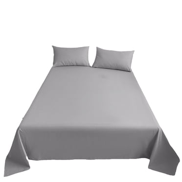 Maplenight Draps de Lit Simple de Luxe Haut de Gamme pour Hôtel - Literie en Microfibre Ultra Douce, Résistante aux Plis et à la Décoloration, Gris