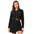 thumbnail image 3 of INSPIRE CHIC Women's Classic Long Sleeve Button Down Jean Denim Jacket, 3 of 6