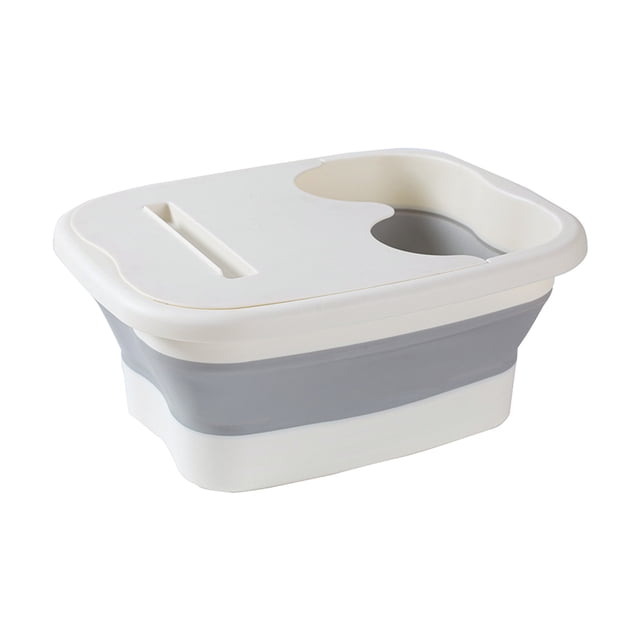 Birdeem Foldable Foot Bath Bucket with Handle and Lid, Portable Foot Bath Spa Bucket with Massage Acupoints, Portable Foot Bath Bucket, Foldable Spa Bucket for Foot