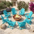 thumbnail image 3 of Gymax 4PCS Patio Folding Adirondack Chair Weather Resistant Cup Holder Yard Turquoise, 3 of 3