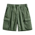 thumbnail image 2 of Mens Sports Leisure Elastic Waist Multi-Pockets Relaxed Summer Shorts Pants, 2 of 8