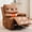 Pu|Vintage Brown, variant on GloryStar Recliner Chair Nursery, Oversized Manual Reclining Rocking Chair, 360 Swivel Glider with Cup Holder, Massage and Heat Recliner, Indoor Small Single Sofa Chairs for Adults, RV, Bedroom