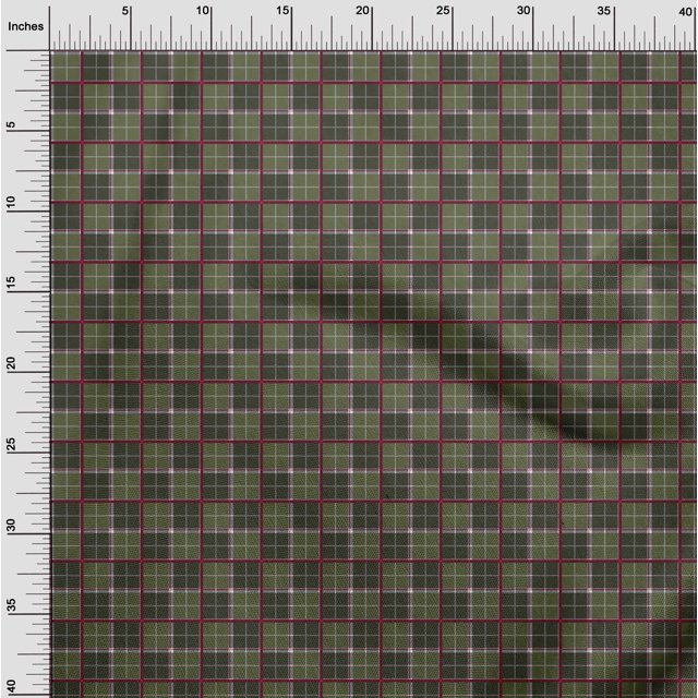 oneOone Cotton Cambric Fabric Tartan Check Print Sewing Fabric BTY 56 Inch Wide