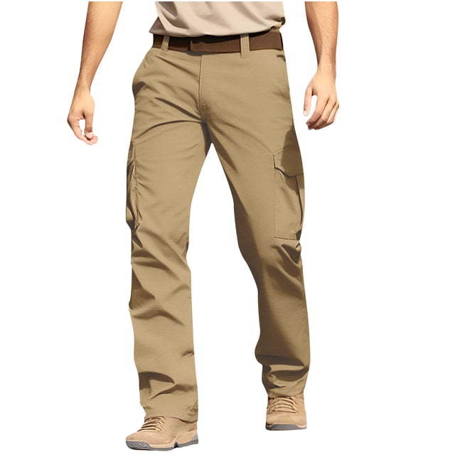 Men's Ripstop Tactical Cargo Pants, Water Resistant Lightweight Military Work Hiking Pants Big and Tall Work Pants