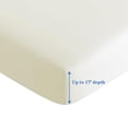 thumbnail image 3 of Marina Decoration Ultra Soft Silky Deep Pocket Solid Rayon from Bamboo All Season Bedding Solid Bamboo Fitted Sheet, Ivory Color, 3 of 4