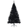 thumbnail image 2 of vidaXL Artificial Half Christmas Tree with Stand Black 210 cm PVC, 2 of 5