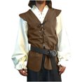 thumbnail image 1 of EGNMCR Débardeurs Homme Homme Rayé Mode Rétro avec Poches à Simple Boutonnage Col en V Débardeurs Hauts Blouse, 1 of 4