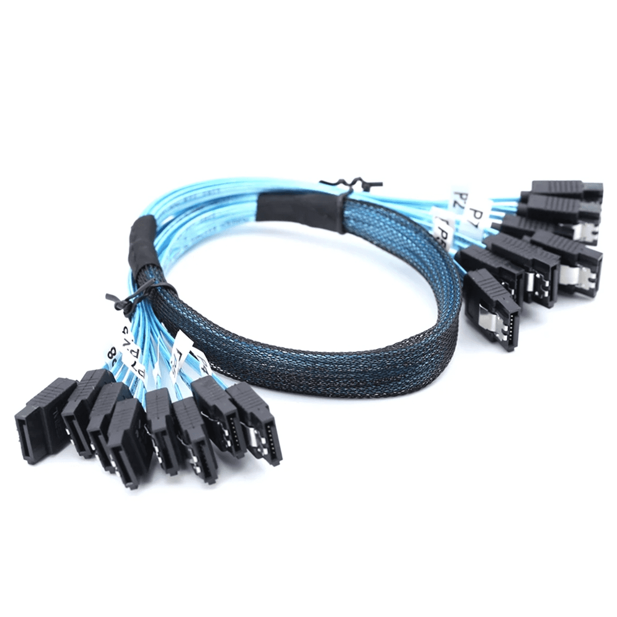 8 Pcs SATA Cable Set 8 Set SATA 3.0 Cable PC SATA Cabl SAS 7Pin 6Gbps Data Cable for Hard Disk SSD Drive NAS Host,8 * SATA Cable
