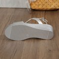 thumbnail image 4 of Wo-Fusoul Wedge Sandals for Women, Fashionable Casual Peep Toe Open-Toe Beach Sandals, Solid Color Platform Heel, Versatile for Spring and Summer, Plus Size, 4 of 9
