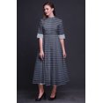 thumbnail image 4 of Bimba Robe Chemise Décontractée à Carreaux pour Femme, Imprimé, Fête, Mi-Mollet, Évasée - Très Petit, 4 of 5