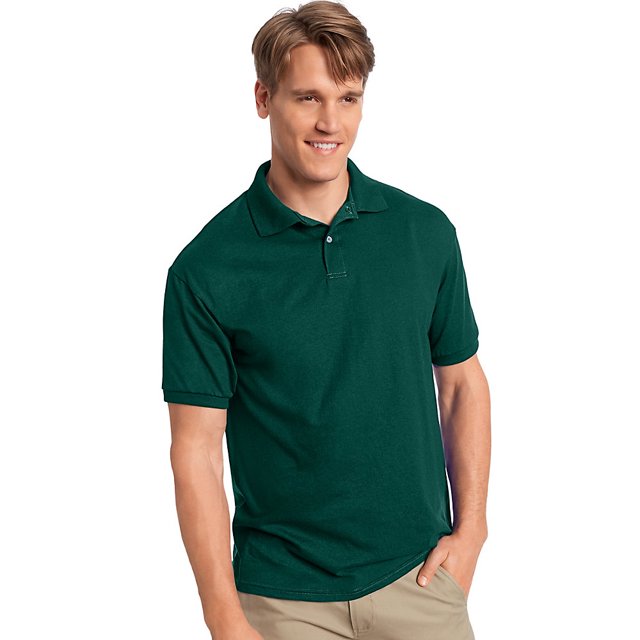 Hanes Men's Cotton-Blend EcoSmart Jersey Polo - 054X