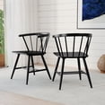 thumbnail image 2 of Gymax Windsor Dining Chair Set of 2 w/Rubber Wood Frame Curved Spindle Back & Armrest, 2 of 10