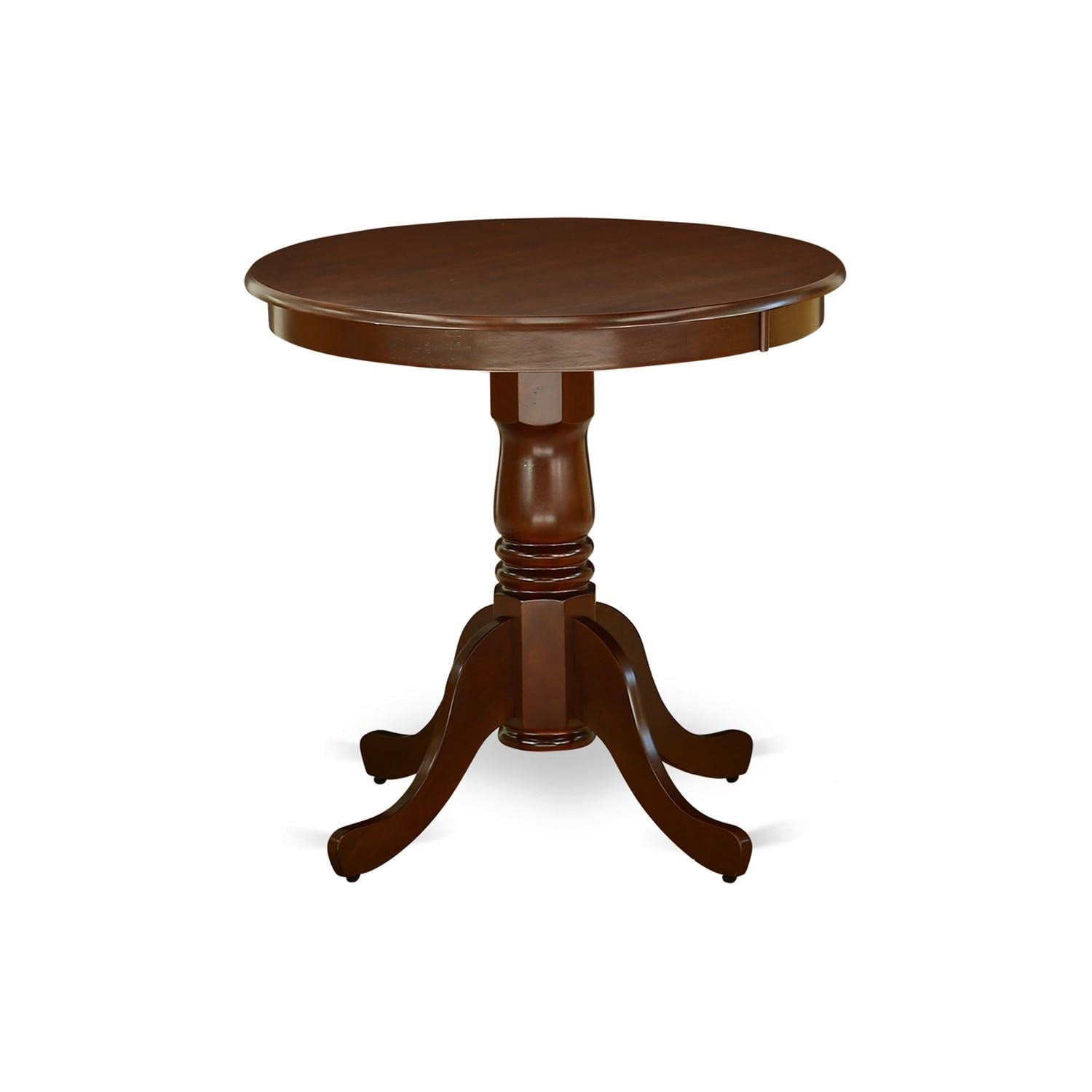 East West Furniture EMT-MAH-TP Edan Dining Table Made of Rubber Wood, 30 Inch Round, Mahogany Finish