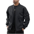 thumbnail image 1 of Dagugfen Vestes pour Hommes à Manches Longues à Fermeture Éclair Coupe Ample Cargo Plein Air Camping Randonnée Veste Militaire avec Multiples Poches, 1 of 8