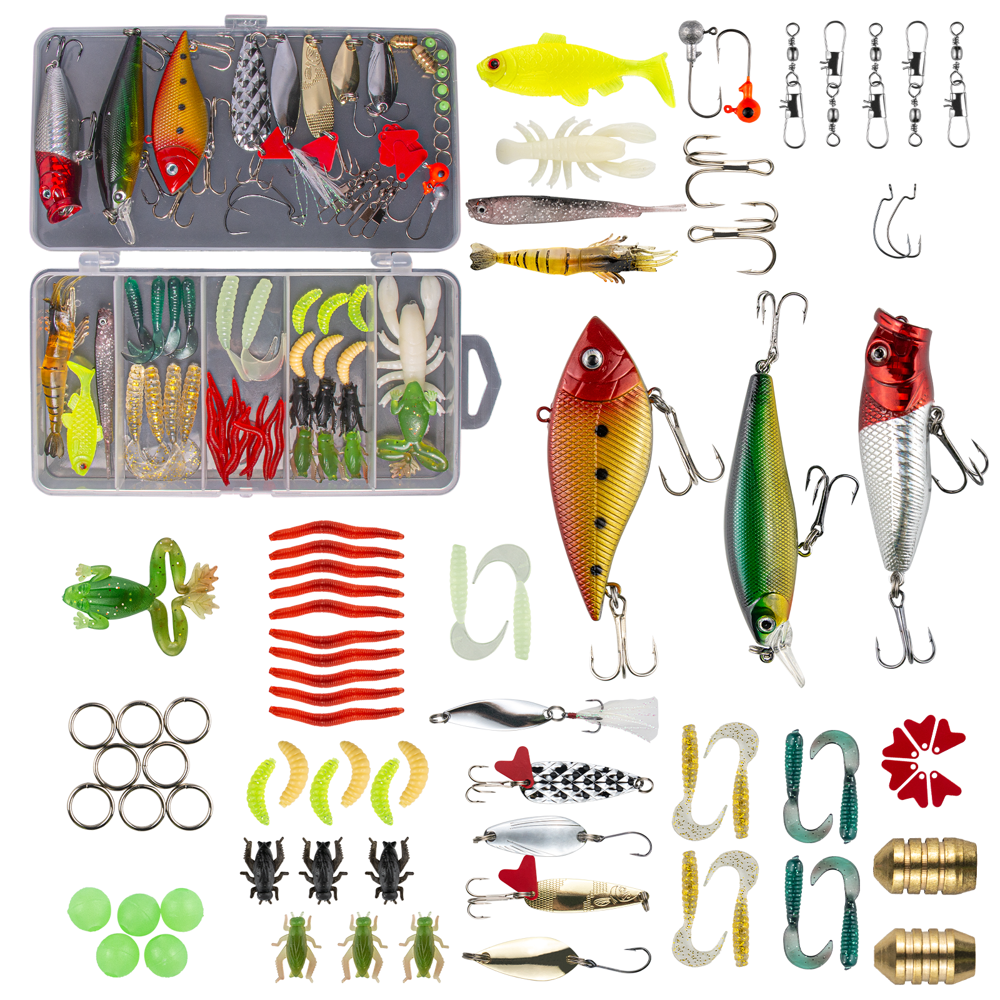 CHOK Gear Tackle Box Attractants Fishing Lures for Bass Trout  302 Count