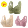 thumbnail image 2 of Timegard 3pc Plus Size Bras for Women Front Closure Button Full Support Bralette Comfort Seniors Bras, 2 of 6
