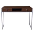 thumbnail image 2 of Bradley Dark Wood Grain Finish Desk with Silver Metal Frame, 2 of 5